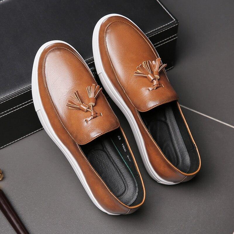 Italian Men's Formal PU Leather Loafers - AM APPAREL