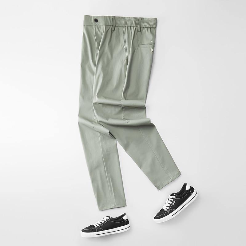 JANTOUR Men's Solid Color Casual Pants - AM APPAREL