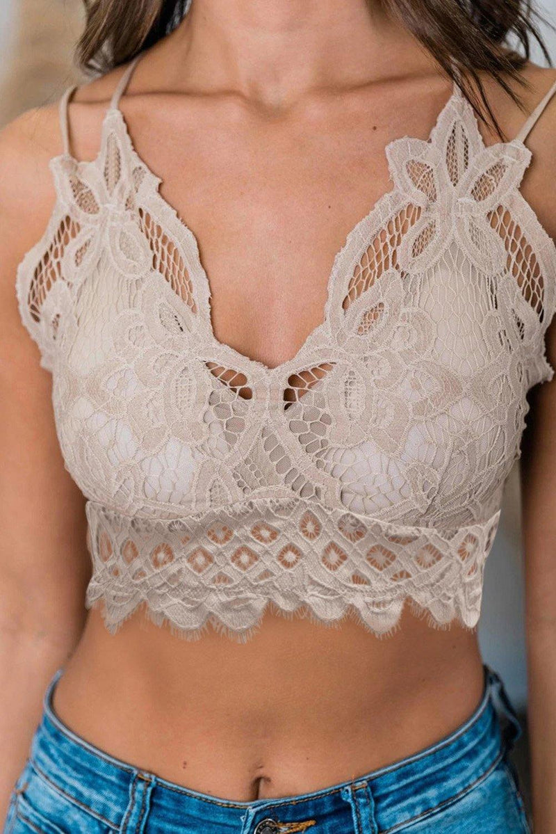 Lined Lace Bralette - AM APPAREL