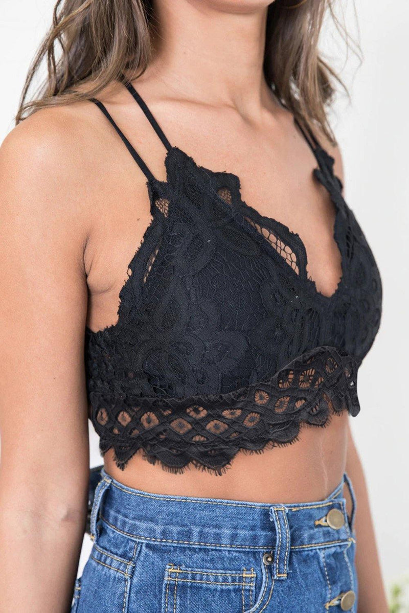 Lined Lace Bralette - AM APPAREL