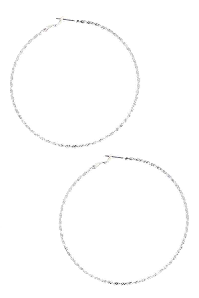 Lined Metal Hoop Earring - AM APPAREL