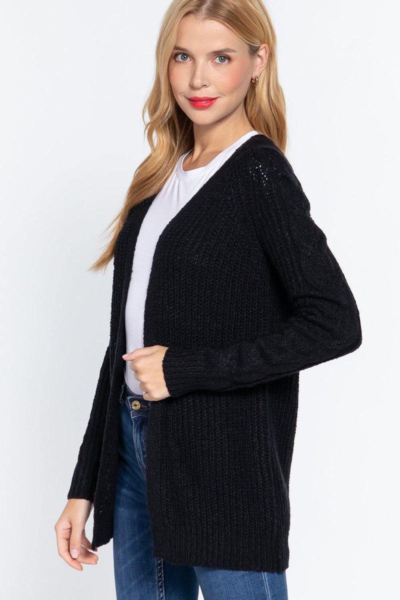 Long Slv Open Front Sweater Cardigan - AM APPAREL
