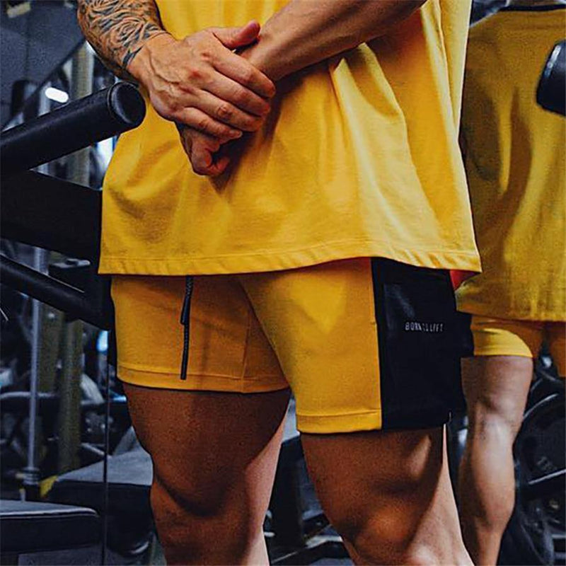 LYFT Men's Elastic Fitness Shorts - AM APPAREL