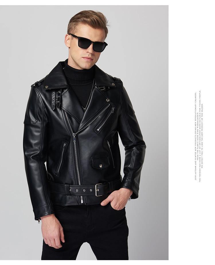 MAUROC Men's Leather Biker Jacket - AM APPAREL