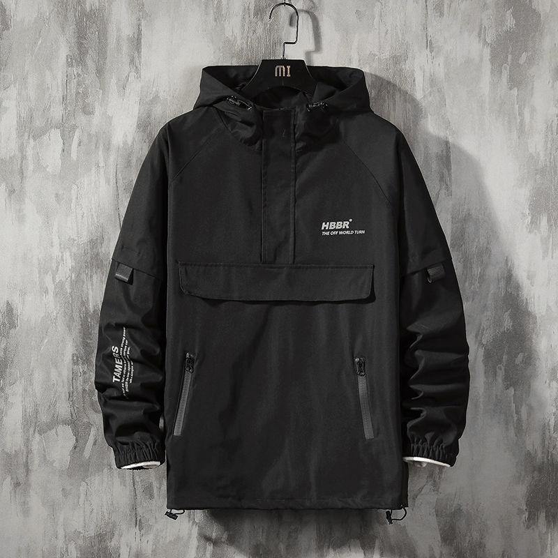 Men Hooded Casual Windbreaker Jackets - AM APPAREL