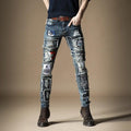 Men's Autumn Embroidered Tide Jeans - AM APPAREL