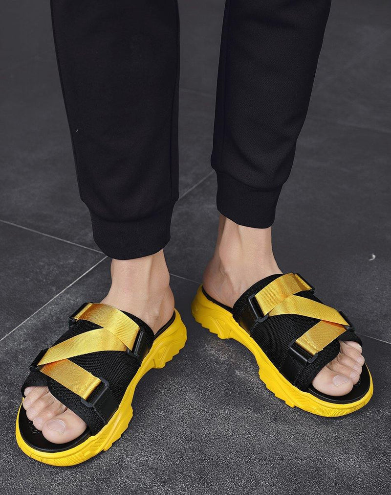 Men's Big Sole Casual Mesh Sandals - AM APPAREL