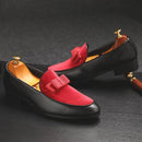 Men's Bowknot Detail Faux Leather Loafers - AM APPAREL