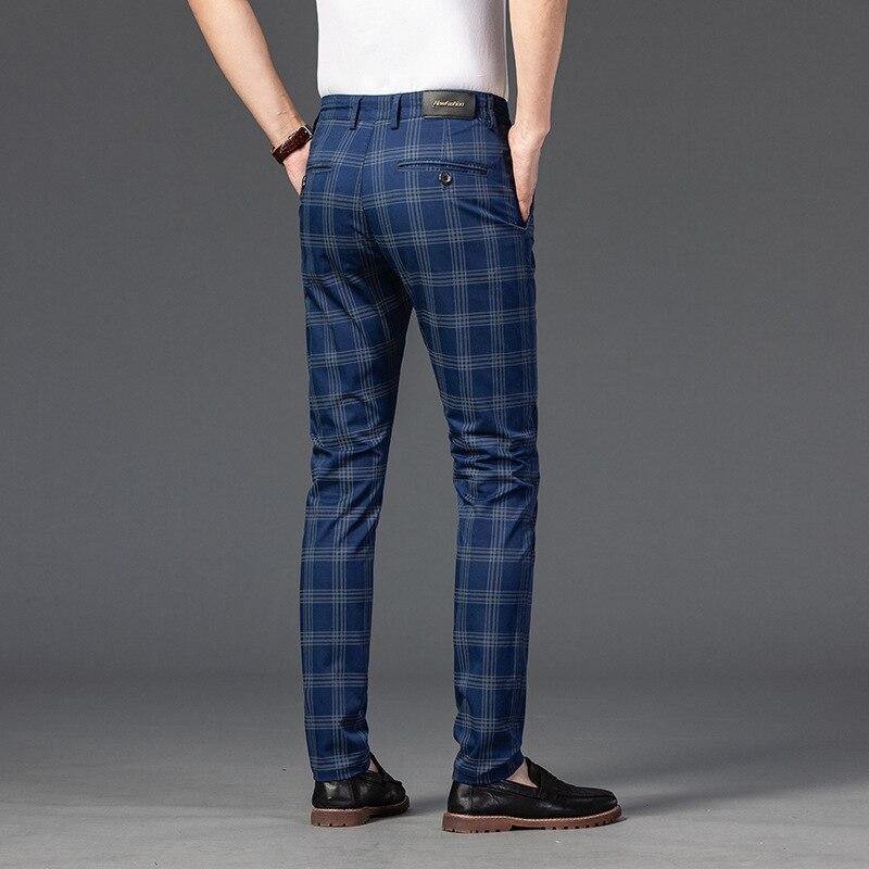 Men's Business Plaid Regular Fit Pants - AM APPAREL