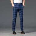 Men's Business Plaid Regular Fit Pants - AM APPAREL