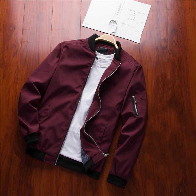 Men's Casual Slim Fit Bomber Jacket - AM APPAREL