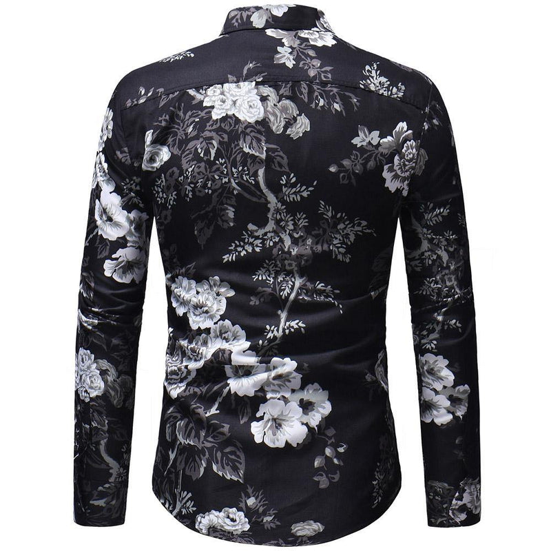 Men's Casual Slim Fit Printed Shirt - AM APPAREL