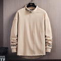 Men's Casual Stand Collar Long Sleeve Pullover - AM APPAREL