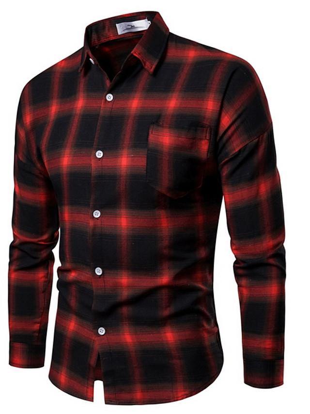 Men's Cotton Plaid Cotton Shirt - AM APPAREL