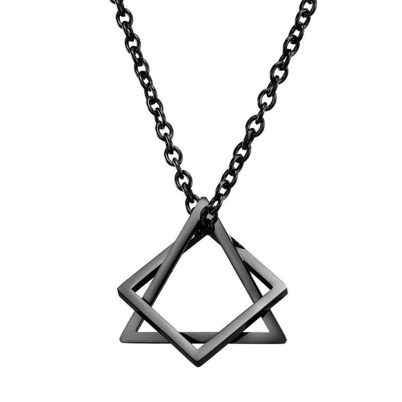 Men's Creative Geometric Square Pendent Necklace - AM APPAREL