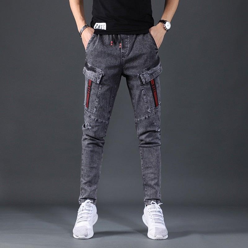 Men's Designer Cargo Slim Fit Stretchy Pants - AM APPAREL