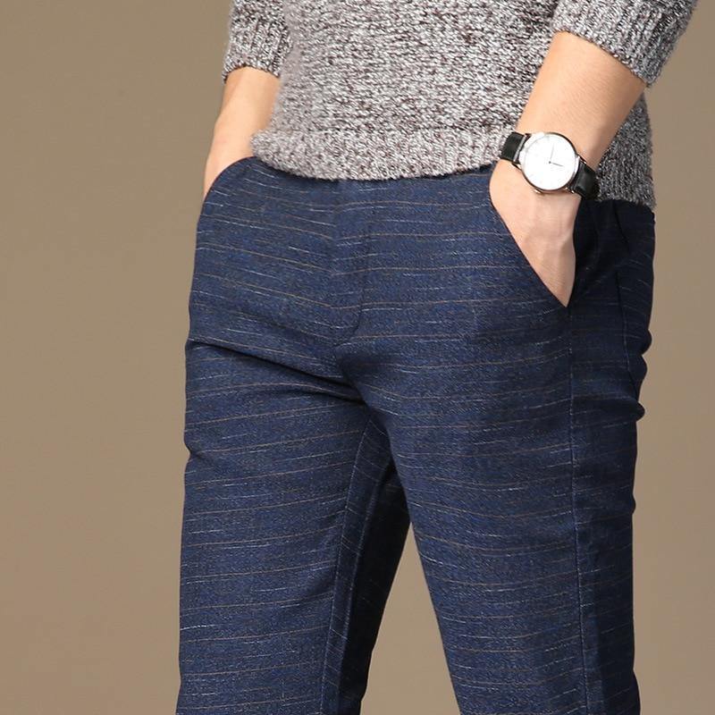Men's Elastic Straight Thick Classic Pants - AM APPAREL