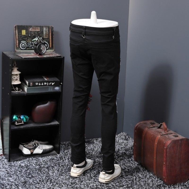 Men's European Style Patchwork Luxury Jeans - AM APPAREL