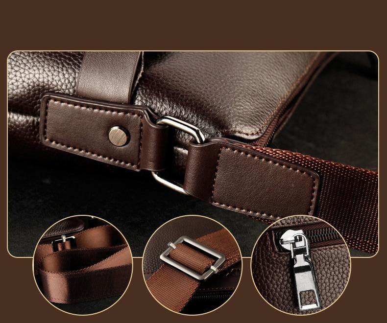 Men's Fashion PU Leather Messenger Bag - AM APPAREL
