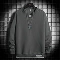 Men's Fashion Round Collar Solid Colored Sweatshirt - AM APPAREL