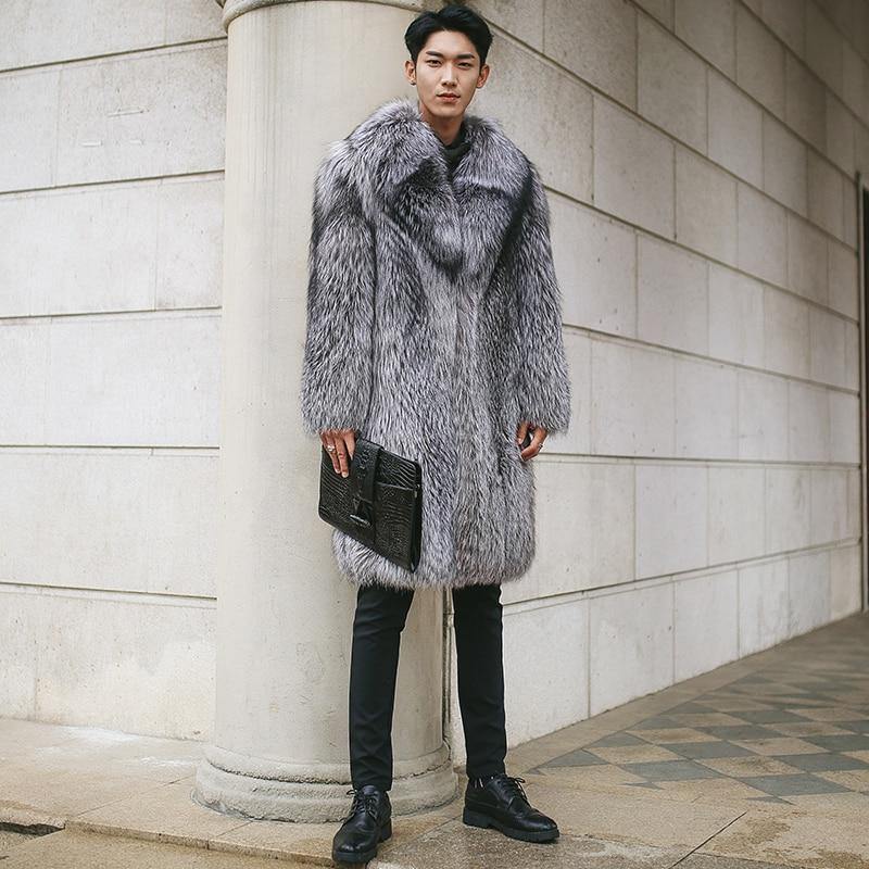 Men's Faux Fur Long Winter Coat - AM APPAREL