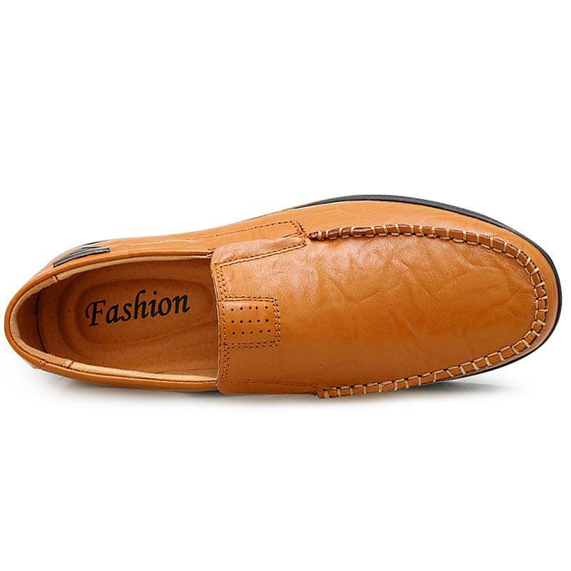 Men's Faux Leather Moccasin Italian Loafers - AM APPAREL