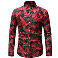 Men's Floral Print Geometric Light Weight Shirt - AM APPAREL