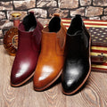 Men's Genuine Faux Leather Chelsea Boots - AM APPAREL