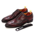 Men's Genuine Leather Brogue Business Oxford Shoes - AM APPAREL