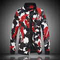 Men's Geometric Printed Zip Polyester Jacket - AM APPAREL