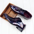 Men's Glossy Pantent Leather Oxford Shoes - AM APPAREL