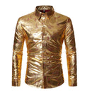 Men's Gold Color Shiny Shirt - AM APPAREL