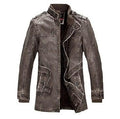 Men's High Quality Faux Leather Winter Parkas Jacket - AM APPAREL