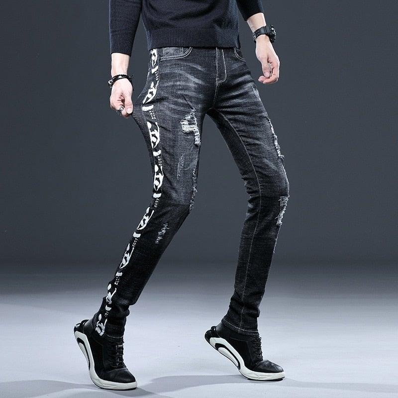 Men’s High Quality Retro Black Denim Pants - AM APPAREL