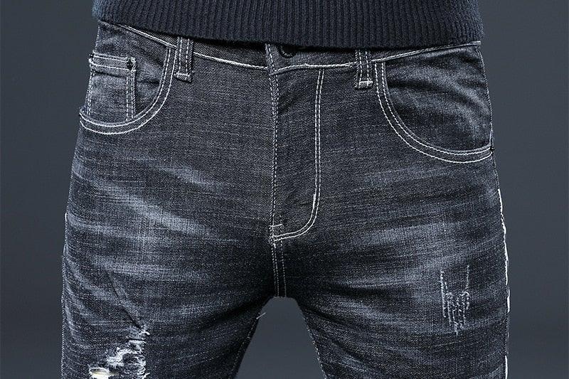 Men’s High Quality Retro Black Denim Pants - AM APPAREL