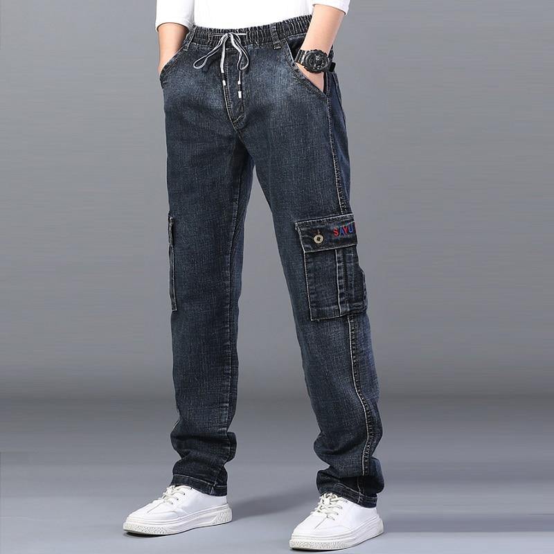 Men's High Waist Loose Fit Jeans - AM APPAREL