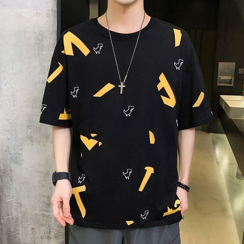 Men's Korean Style Loose Fit O-neck T-Shirt - AM APPAREL