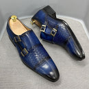 Men's Luxurious Classic Leather Oxfords W/ Buckle Strap - AM APPAREL