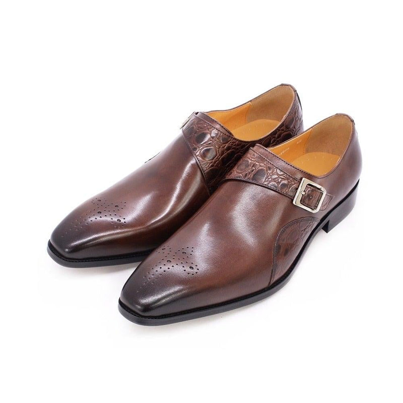 Men's Luxurious Genuine Leather Handmade Strap Oxfords - AM APPAREL