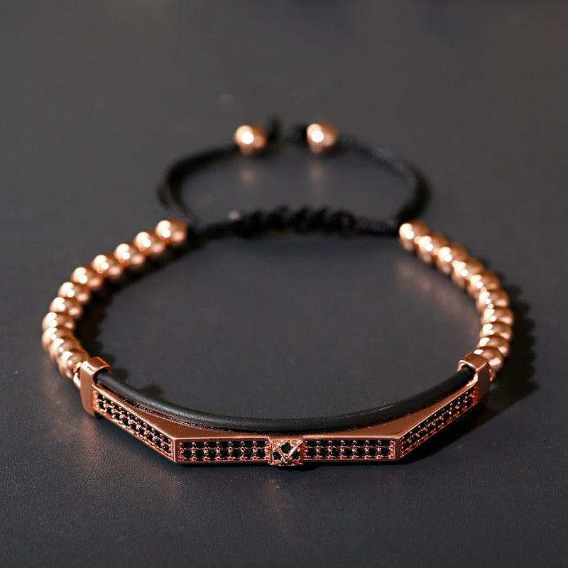 Men's Luxury Black Zircon Bracelets - AM APPAREL