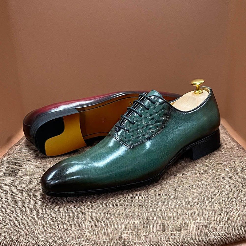 Men's Luxury Genuine Cow Leather Handmade Oxford Shoes - AM APPAREL