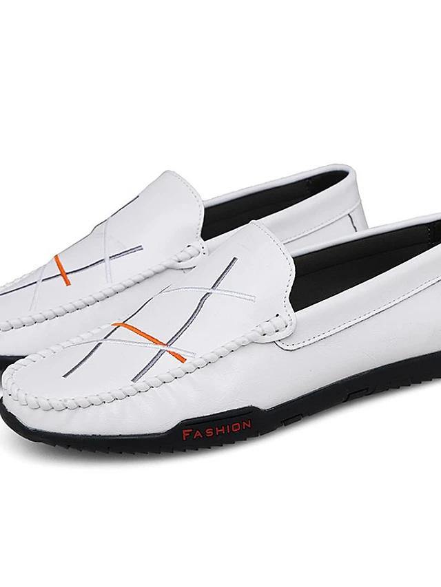 Men's Moccasin PU Leather Loafers - AM APPAREL
