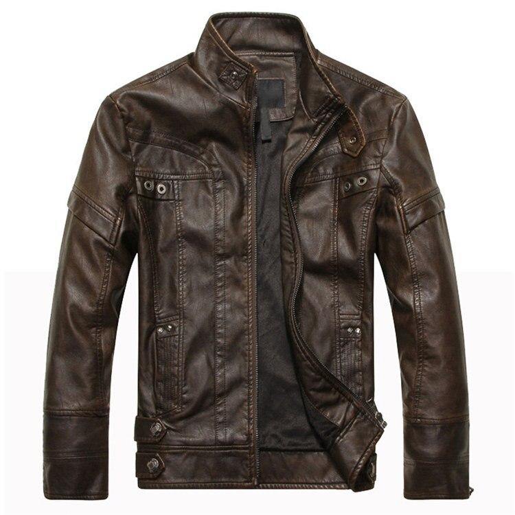 Men's Motorcycle Casual PU Leather Jacket - AM APPAREL