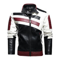 Men's Multi Color Faux Leather Bomber Jacket - AM APPAREL