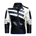 Men's Multi Color Faux Leather Bomber Jacket - AM APPAREL