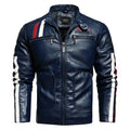 Men's Multi Color Faux Leather Bomber Jacket - AM APPAREL