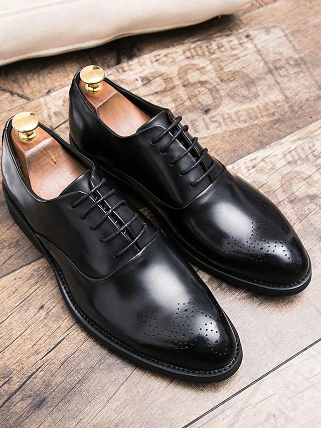 Men's Nappa Leather Formal Oxfords Shoes - AM APPAREL