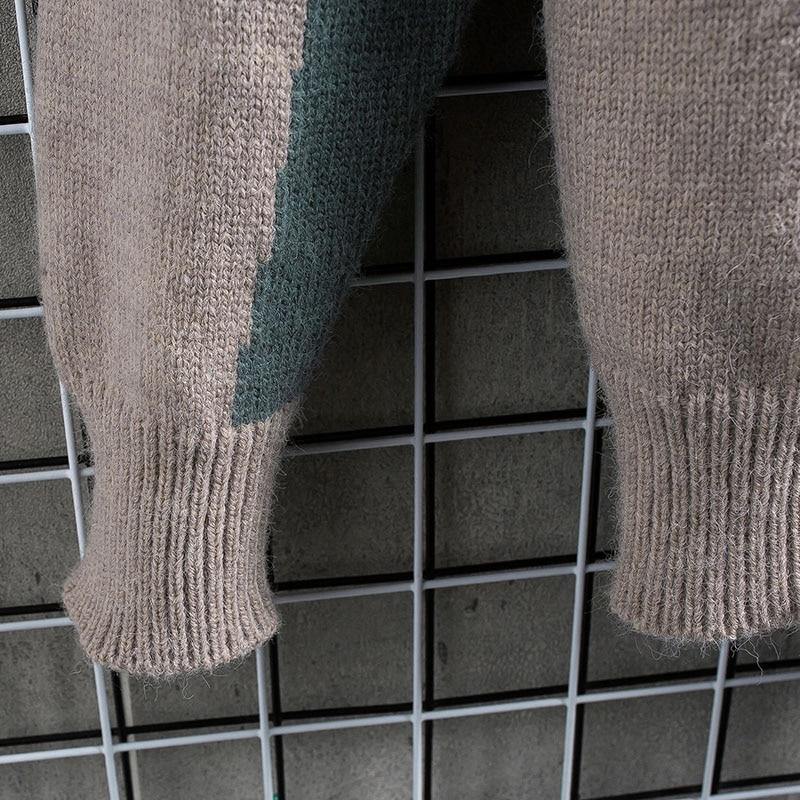 Men's Patchwork Fall Knit Sweatshirt - AM APPAREL