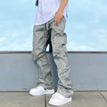 Men's Sashes Multi-Pockets Ankle Length Pants - AM APPAREL