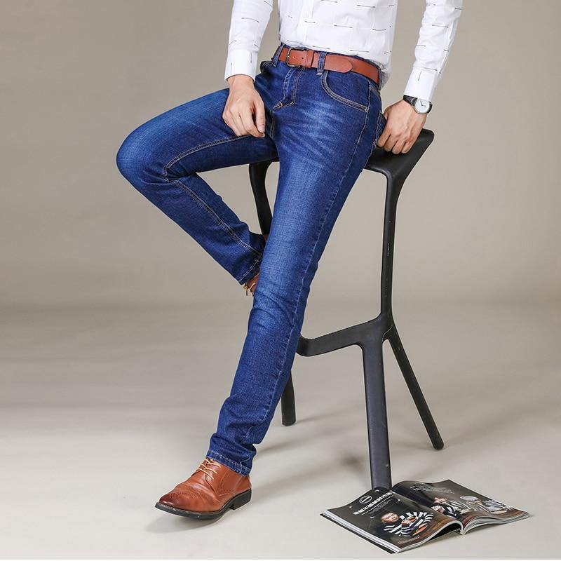Men's Slim Fit Business Classic Stretch Jeans - AM APPAREL